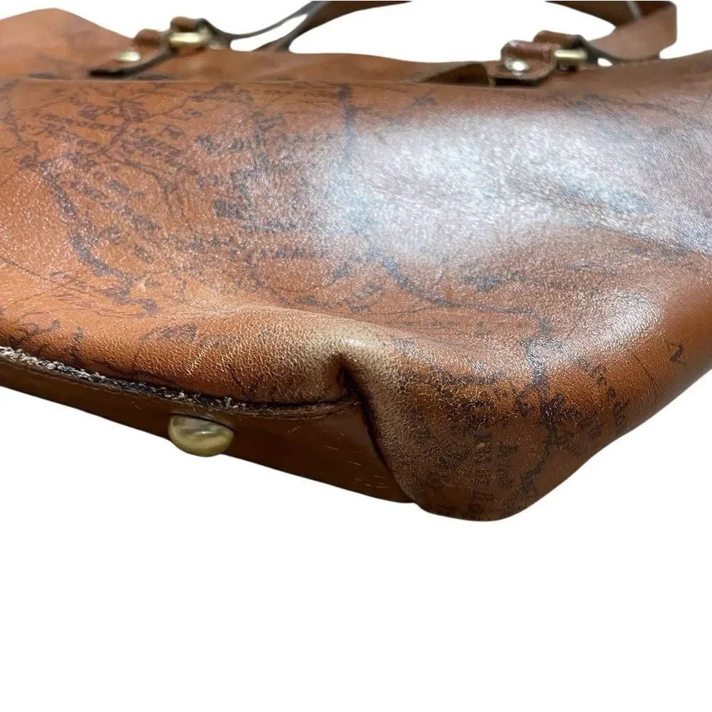 PATRICIA NASH Signature Map Large Tote Bag Brown
